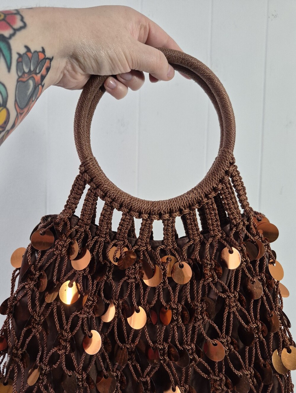 Sequin Crochet Handbag - Picture 2 of 8